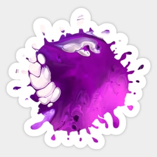 Purple/White Acrylic Pour Painting Sticker